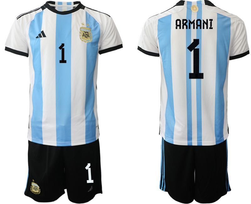 Cheap Men 2022 World Cup National Team Argentina home white 1 Soccer Jerseys